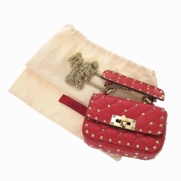 VALENTINO GARAVANI Red Leather Shoulder Bag - Picture 3 of 11